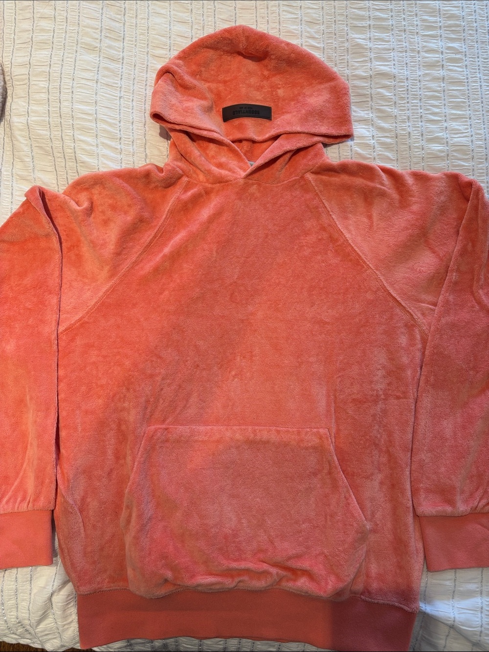 Fear of God Velour Coral Hooded Pullover Sweater